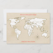 Retro Air Mail Briefkaart Uitnodiging (Achterkant)