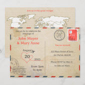 Retro Air Mail Briefkaart Uitnodiging (Voorkant / Achterkant)