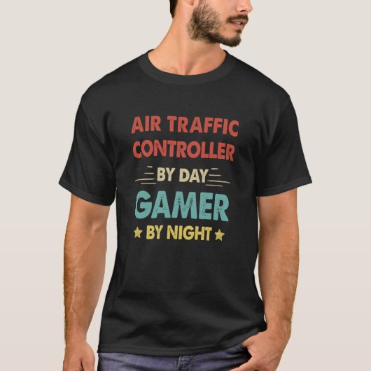Retro Air Traffic Controller tegen dagengamer 's n T-shirt (Voorkant)