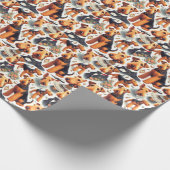 Retro Airedale Terrier Naadloos Cadeaupapier (Hoek)