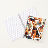 Retro Airedale Terrier Naadloos Notitieboek (Binnen)