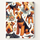 Retro Airedale Terrier Naadloos Notitieboek (Achterkant)