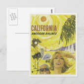 Retro Airlines California Advertisement Briefkaart (Voorkant / Achterkant)