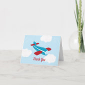 Retro Airplane Aviator Baby shower Dank u wel! Bedankkaart (Voorkant)