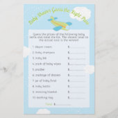 Retro Airplane Baby shower raden juiste prijs game (Voorkant)