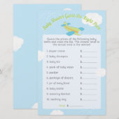 Retro Airplane Baby shower raden juiste prijs game (Voorkant / Achterkant)