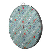 Retro Airplane Pattern Dart Board Dartbord (Voorkant Rechts)