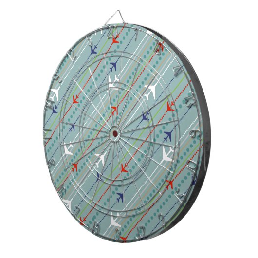 Retro Airplane Pattern Dart Board Dartbord (Voorkant Rechts)
