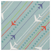 Retro Airplane Pattern Fabric Stof (Close Up)