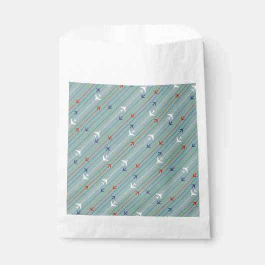 Retro Airplane Pattern Favor Bags Bedankzakje (Voorkant)