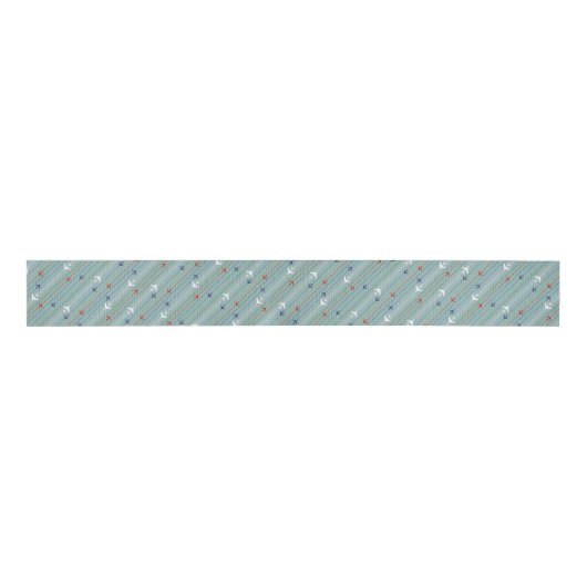 Retro Airplane Pattern Grosgrain Ribbon Grosgrain Lint (Voorkant)