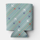 Retro Airplane Pattern Koelbox Blikjeskoeler (Achterkant)