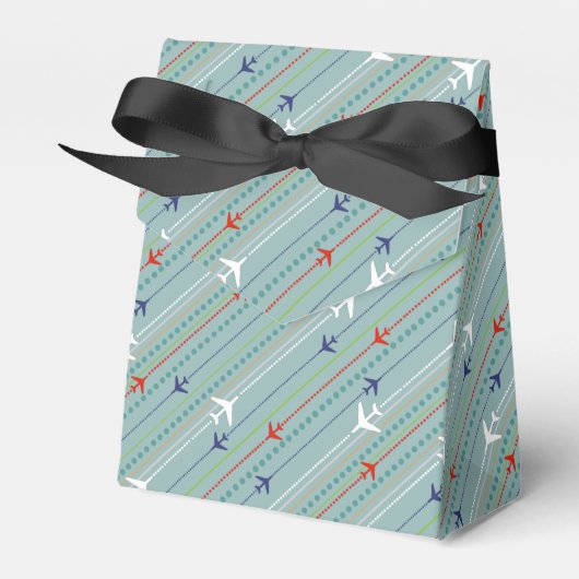Retro Airplane Pattern-model voor draagtas Bedankdoosjes (Voorkant Zijde)