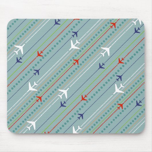 Retro Airplane Pattern Mousepad Muismat (Voorkant)