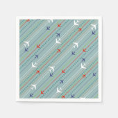 Retro Airplane Pattern Paper Napkins Servetten (Voorkant)