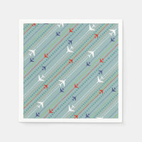 Retro Airplane Pattern Paper Napkins