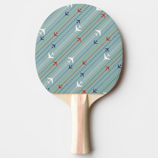 Retro Airplane Pattern Ping Pong Paddle Tafeltennisbatje (Voorkant)