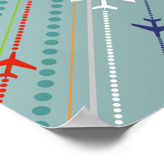 Retro Airplane Pattern Poster (Hoek)