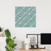 Retro Airplane Pattern Poster (Thuiskantoor)