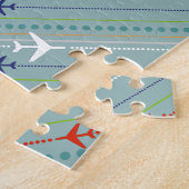 Retro Airplane Pattern Puzzle Legpuzzel (Zijkant)