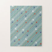 Retro Airplane Pattern Puzzle Legpuzzel (Verticaal)