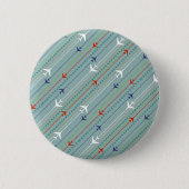 Retro Airplane Pattern Round Button (Voorkant)