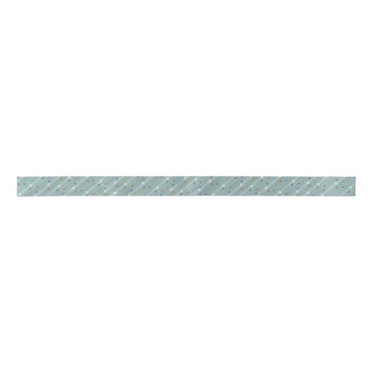 Retro Airplane Pattern Satin Ribbon Satijnen Lint (Voorkant)