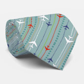 Retro Airplane Pattern Stropdas (Opgerold)