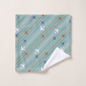 Retro Airplane Pattern Towel Set Bad Handdoek (Wasdoekje)