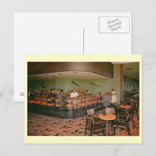 Retro, Airport Cocktail Lounge  Briefkaart (Voorkant / Achterkant)