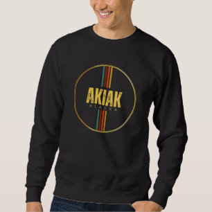 Retro  akiak stad alaska staat 70s groovy trui