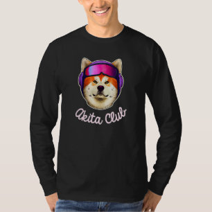 Retro Akita Inu Club Hond Cool Puppy Mannen Vrouwe T-shirt