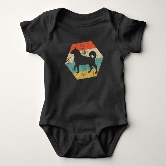 Retro Akita Inu-hond Silhouet Romper (Voorkant)
