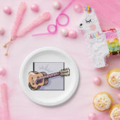 Retro akoestische 12-snarige gitaar papieren bordje (Feest)