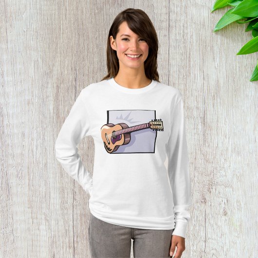 Retro akoestische 12-snarige gitaar t-shirt