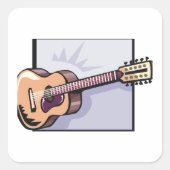 Retro akoestische 12-snarige gitaar vierkante sticker (Voorkant)