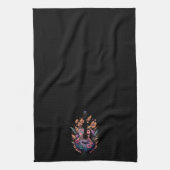 Retro Akoestische Gitaar Bloemen Hippie Groovy Theedoek (Verticaal)