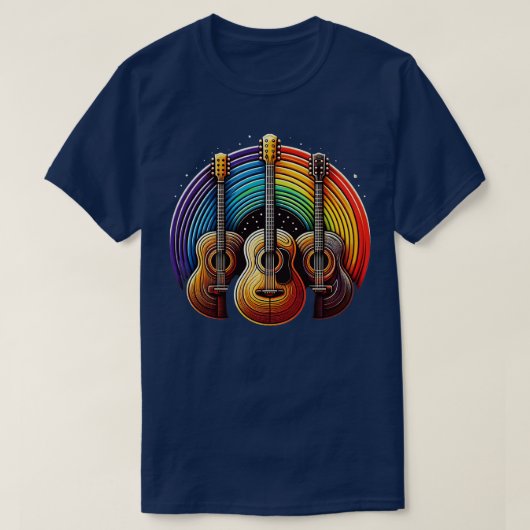 Retro Akoestische Gitaar  Gitarist Cool Music T-shirt (Design voorkant)
