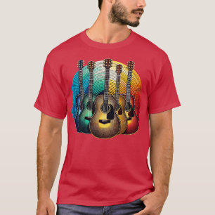 Retro Akoestische Gitaar  Gitarist Cool Music T-shirt