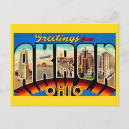 Retro Akron Ohio Groet  Briefkaart