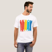 Retro Akron Ohio Skyline T-shirt (Voorkant volledig)