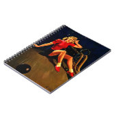Retro Al Buell Bowling Pin-up Girl Notitieboek (Linkerzijde)