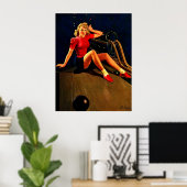  Retro Al Buell Bowling Pin-up Girl Poster (Thuiskantoor)