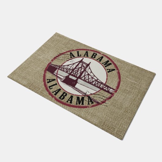 Retro Alabama Bridge Stamp Deurmat (Schuin)