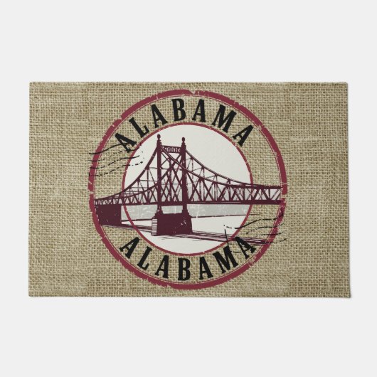 Retro Alabama Bridge Stamp Deurmat (Voorkant)