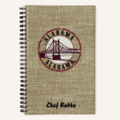 Retro Alabama Bridge Stamp Gepersonaliseerd Recept Notitieboek (Voorkant)