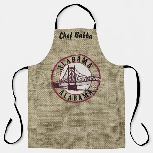 Retro Alabama Bridge Stamp gepersonaliseerd Schort (Voorkant)