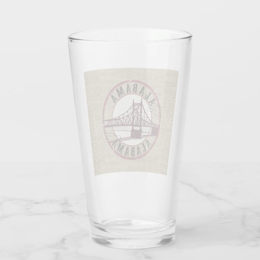 Retro Alabama Bridge Stamp Glas (Achterkant)
