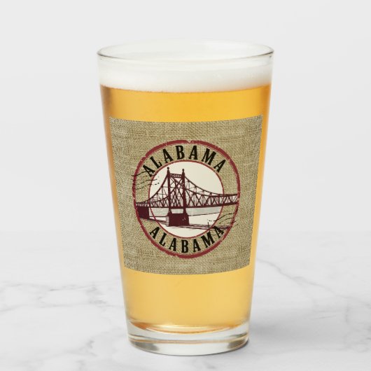 Retro Alabama Bridge Stamp Glas (Voorkant gevuld)