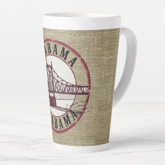 Retro Alabama Bridge Stamp Latte Mok (Rechterhoek)